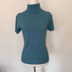 ✨ Div. of Junction West Petite Teal Ribbed Turtleneck Sweater – Size M (Petite)